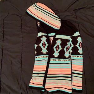Hooded tribal cardigan
